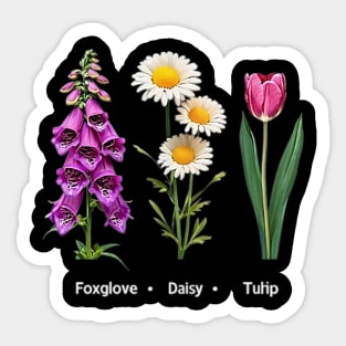 FOXGLOVE-DAISY-TULIP Sticker
